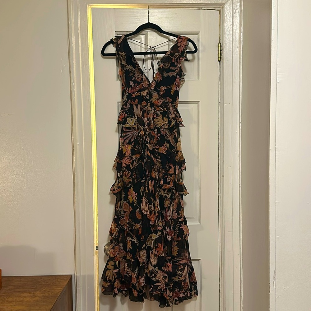 Beautiful floral black Zimmermann dress. Perfect for summer wedding/ vacation